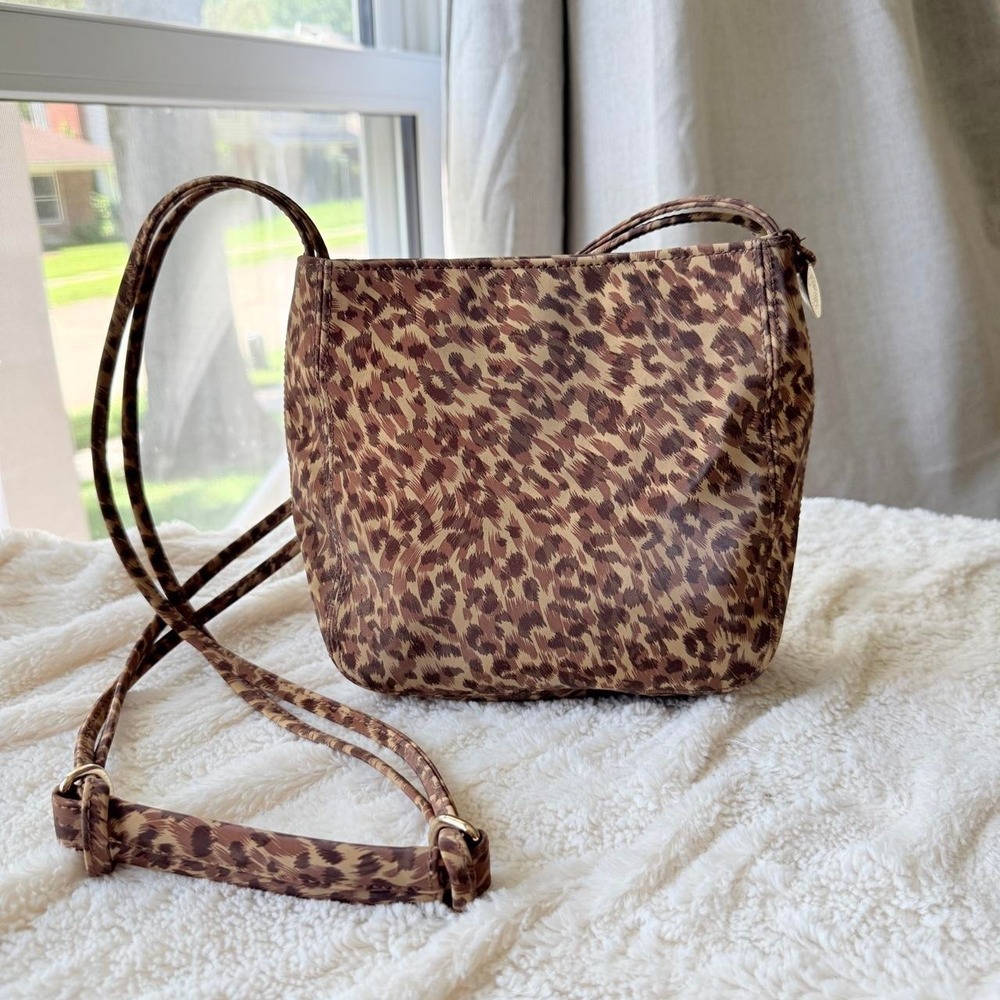 Liz Claiborne Women's Leopard Print Crossbody Bag Y2K Animal Print